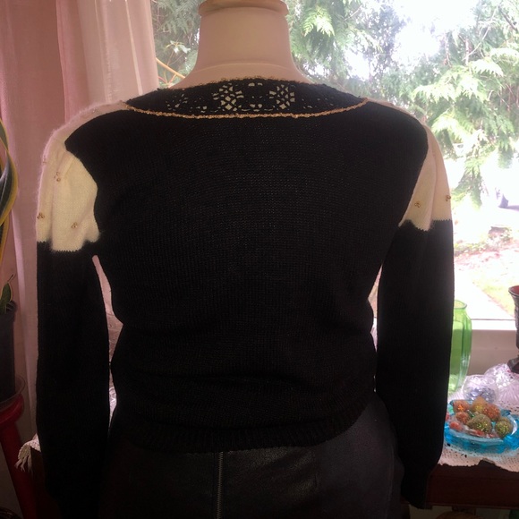 Vintage 80’s - Dana Scott- acrylic , nylon sweater with puffed sleeves- sparkles - Picture 8 of 11